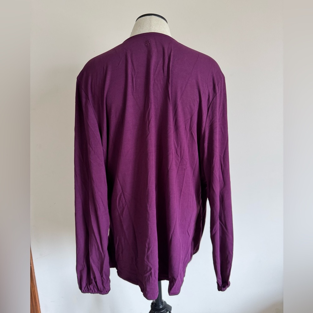BETABRAND Eggplant Purple Crossover Top Long Sleeve Blouse NEW WITH TAGS 2X - Picture 4 of 6